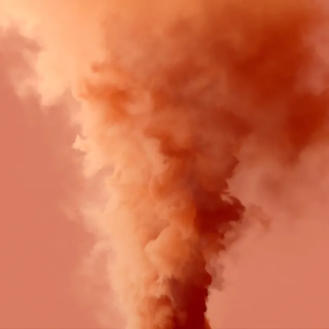 Orange Smoke Cloud, organic, photographic, warm