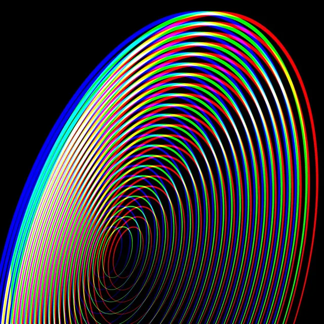 Concentric Rainbow Gradient Rings, geometric, abstract, vibrant