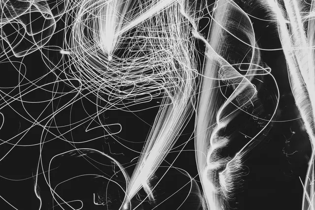 Abstract Line Art Portrait, minimal, monochrome, monochrome