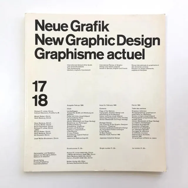 Neue Grafik New Graphic Design Graphisme actuel, swiss, minimal, light