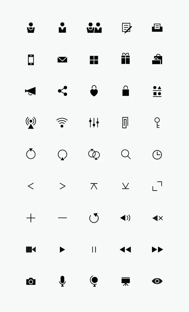 UI and System Icon Set, minimal, flat, monochrome
