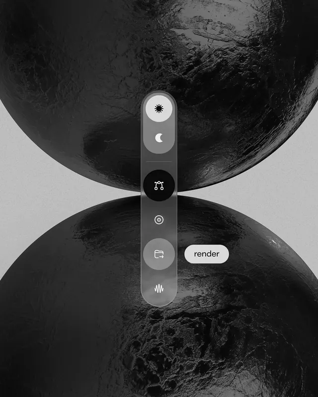 Spherical Abstract Graphic with Vertical Text, minimal, monochrome, monochrome