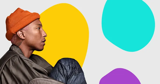 Collage Portrait with Geometric Shapes, minimal, playful, vibrant