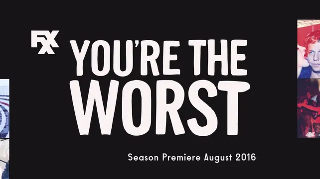 You're The Worst Promotional Graphic, minimal, dark-mode, dark