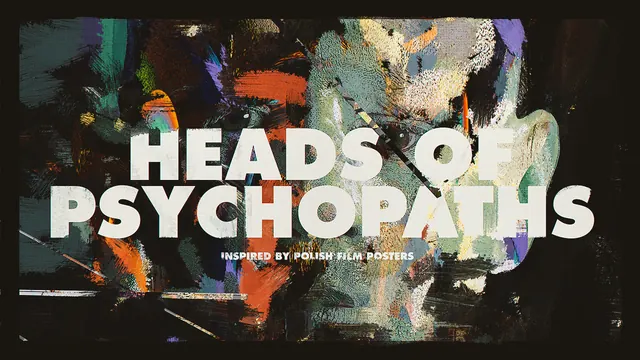 Heads of Psychopaths Poster, maximalist, brutalist, dark