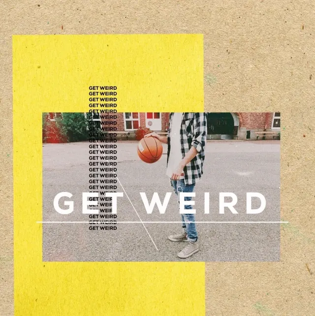 Get Weird Poster Design, brutalist, neo-brutalist, vibrant