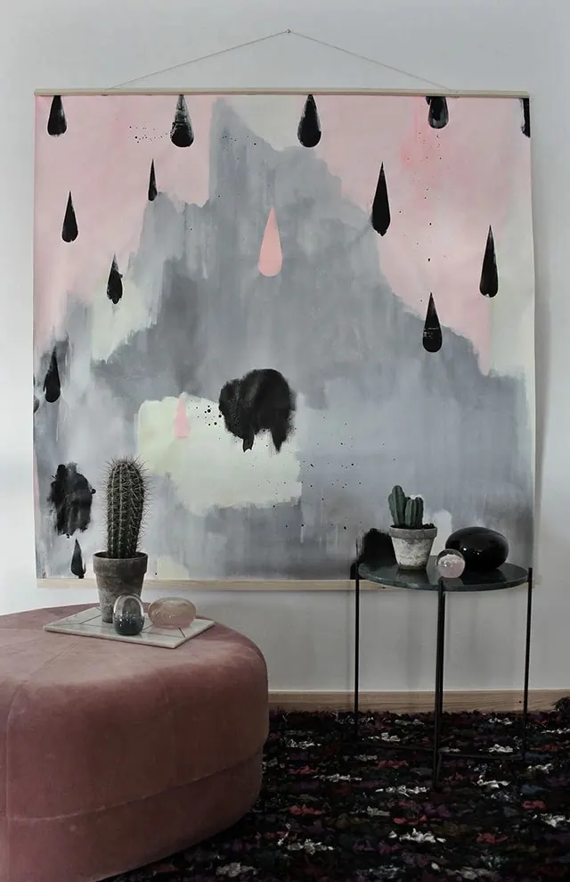 Abstract Watercolor Wall Art Mockup, minimal, organic, muted