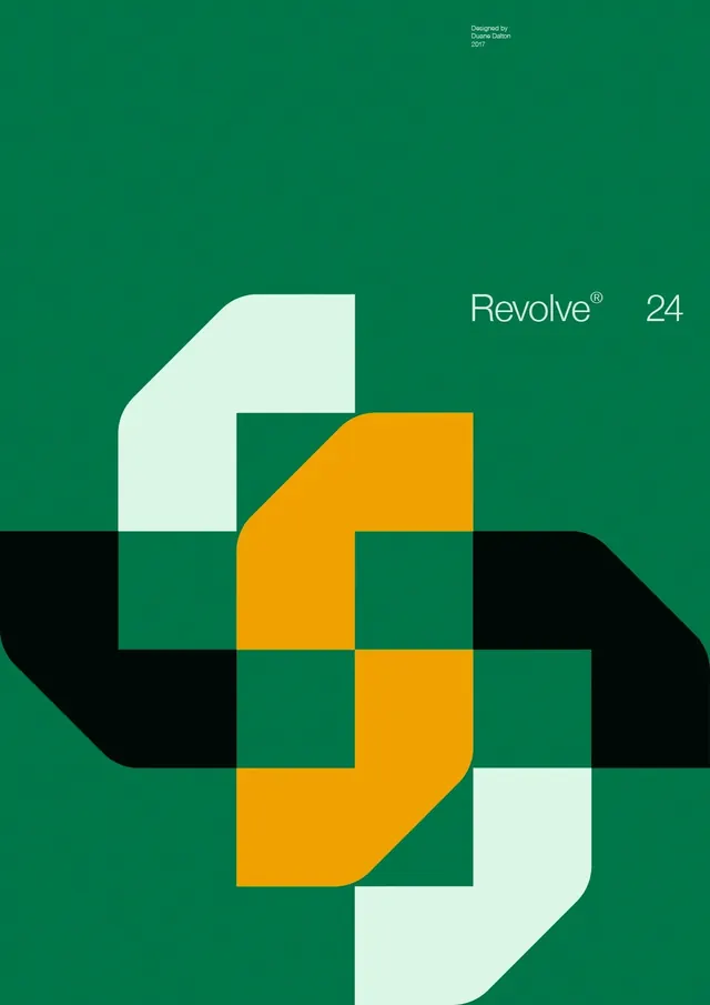 Revolve Identity Graphic, minimal, swiss, vibrant