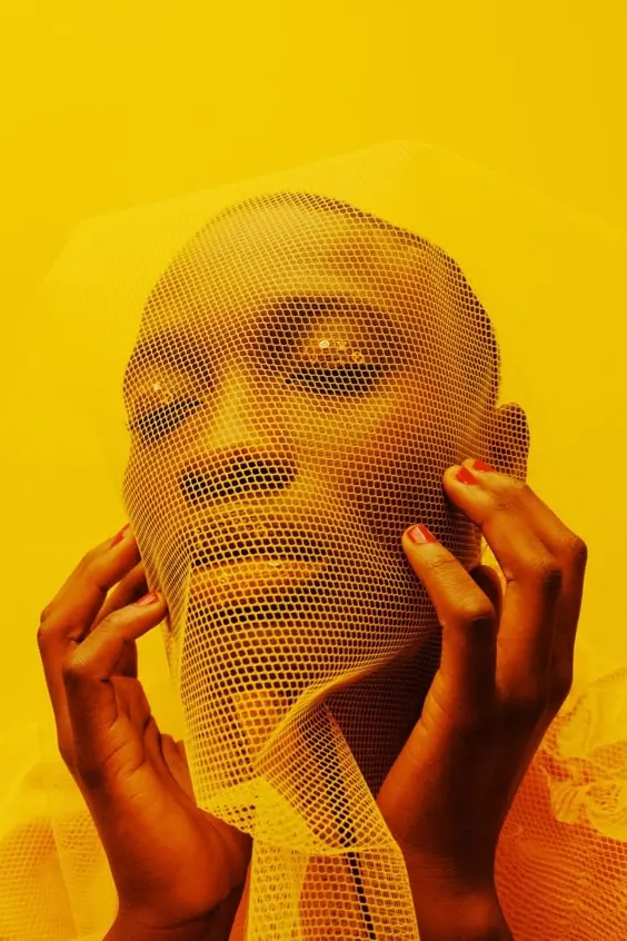 Wireframe Portrait Illustration, geometric, abstract, vibrant