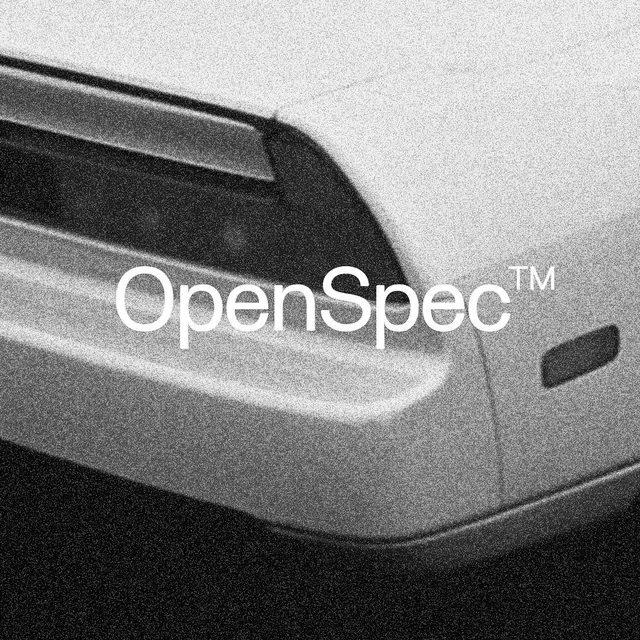 OpenSpec Wordmark Mockup, minimal, corporate-clean, monochrome