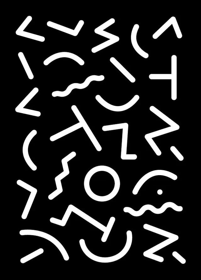 Abstract Geometric Line Art Pattern, minimal, monochrome, high-contrast