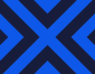 Blue chevron X pattern, geometric, minimal, vibrant