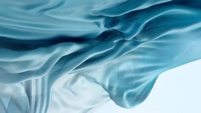Flowing blue silk waves, organic, abstract, cool