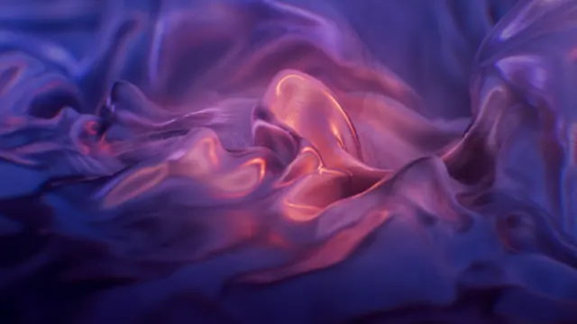 Purple iridescent fluid 3D waves, 3d-render, abstract, gradient