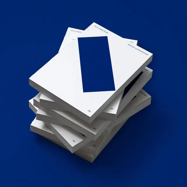 Minimalist Blue and White Stationery Mockup, minimal, swiss, high-contrast