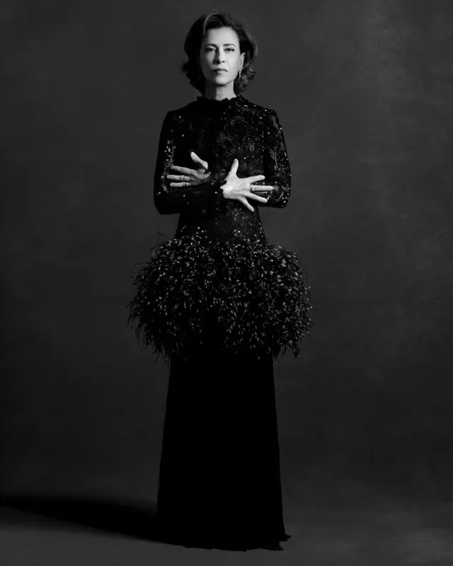 Fashion Portrait of a Woman in Textured Dress, monochrome, luxury, monochrome