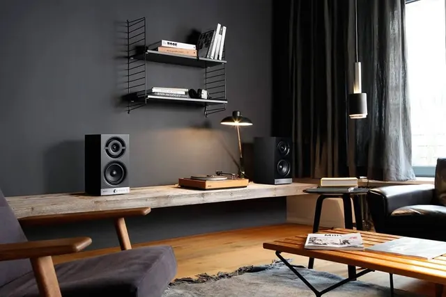 Modern Minimalist Home Studio, minimal, photographic, dark