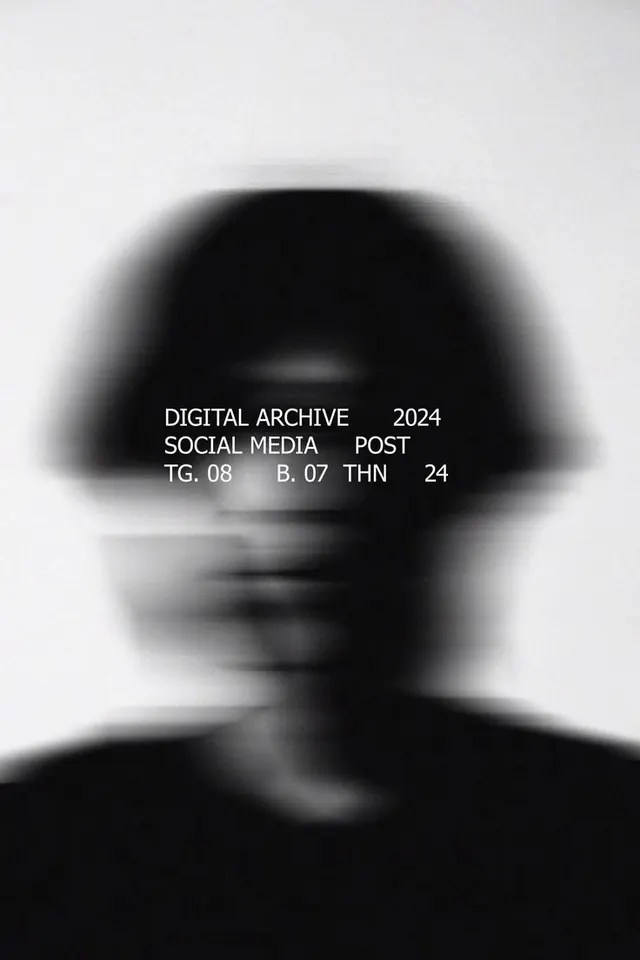 Blurred Portrait with Overlay Text, minimal, monochrome, monochrome