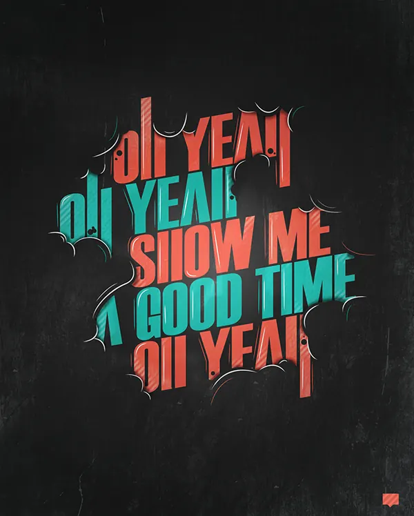 New Year Typography Design, brutalist, maximalist, high-contrast