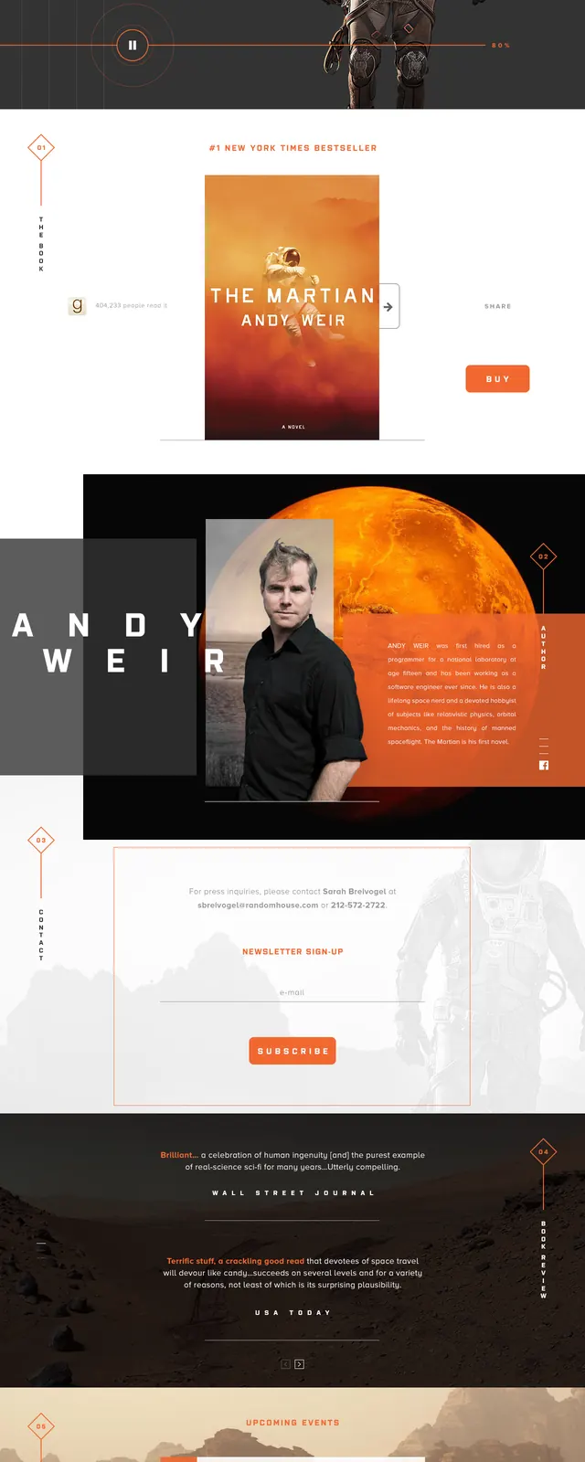 Mars Exploration Web and Print Design Concept, editorial, photographic, dark