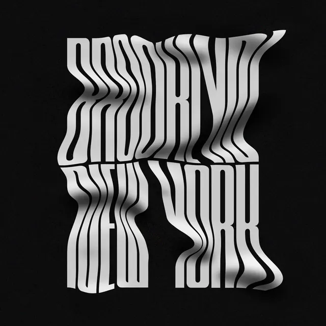 Distorted Typography Design, brutalist, neo-brutalist, monochrome