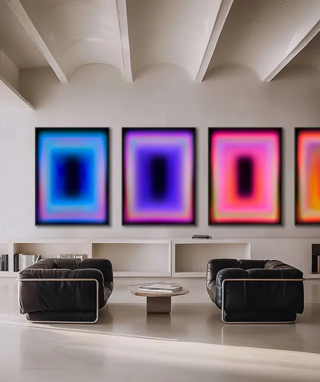 Gradient Gallery Mockup, minimal, geometric, vibrant