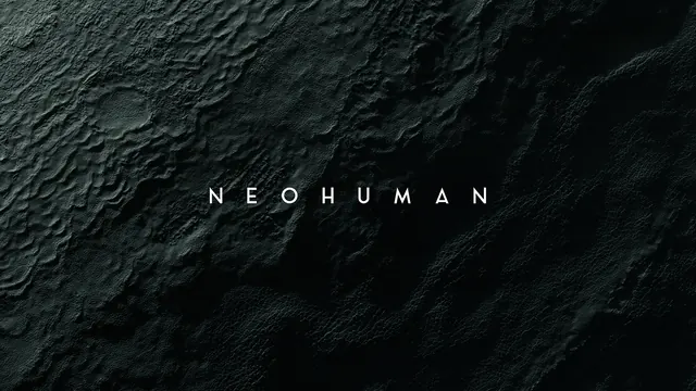 NEOHUMAN Wordmark on Textured Background, minimal, dark-mode, dark