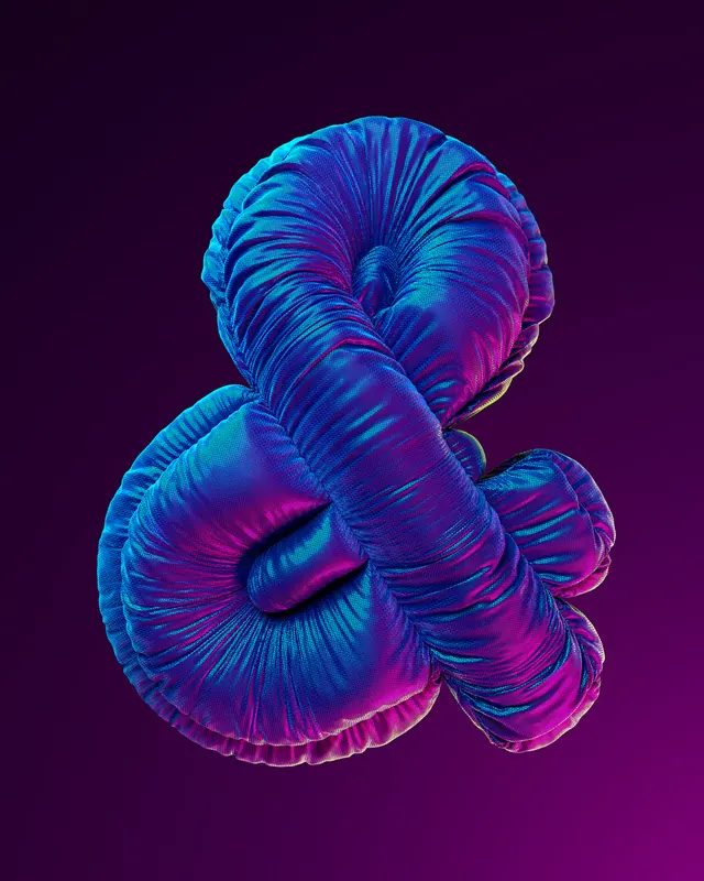 3D Abstract Blue Doughnut, 3d-render, gradient-heavy, dark