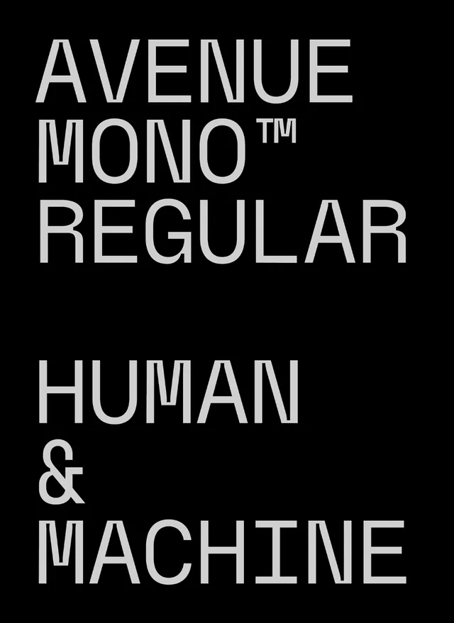 Avenue Mono Type Specimen, minimal, swiss, high-contrast