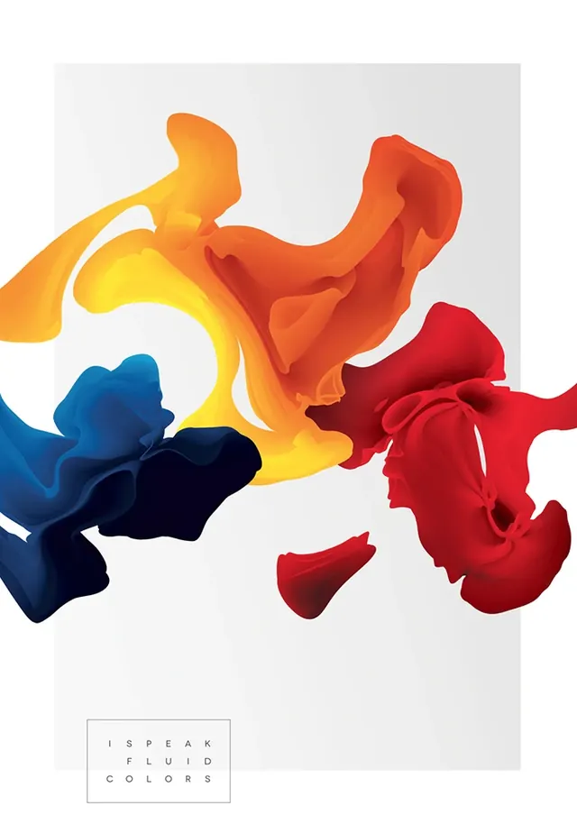 Abstract Fluid Shapes and Typography, organic, abstract, vibrant