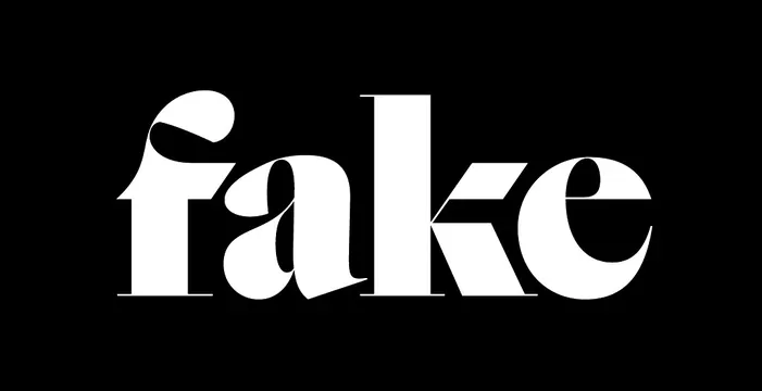 Fake high-contrast serif wordmark, editorial, minimal, dark