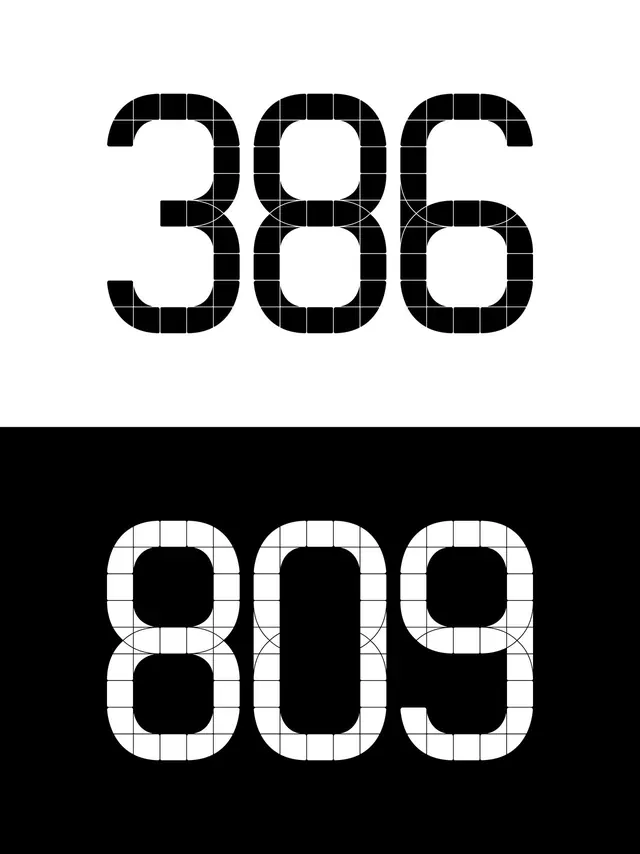 Digital Display Numbers, minimal, monochrome, high-contrast