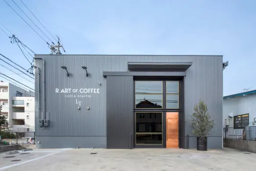 Art of Coffee Storefront Mockup, minimal, corporate-clean, muted