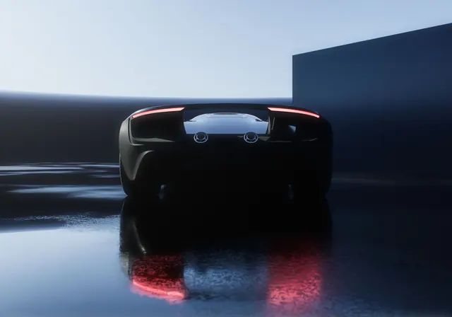 Black supercar rear 3D render, 3d-render, minimal, dark