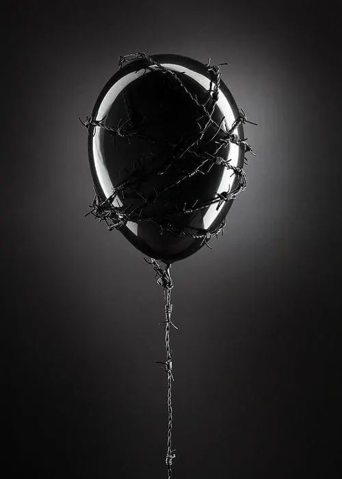 Abstract Sphere with Wireframe and Drip, minimal, dark-mode, monochrome