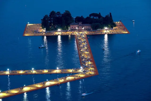 Aerial View of Illuminated Pier at Night, photographic, dark-mode, dark
