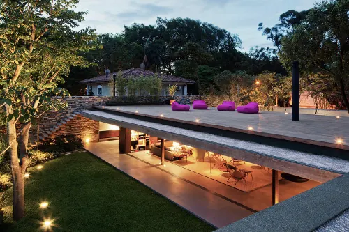 Modern Outdoor Lounge and Patio Design, photographic, luxury, dark