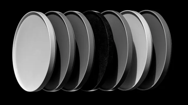 Overlapping Circular Graphic Elements, minimal, geometric, monochrome