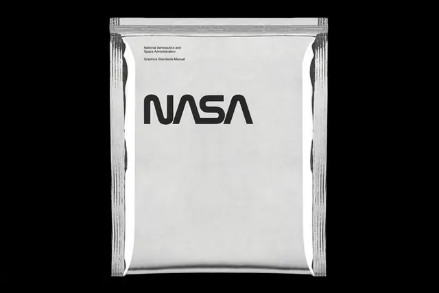 NASA Logo on Packaging Mockup, minimal, corporate-clean, monochrome