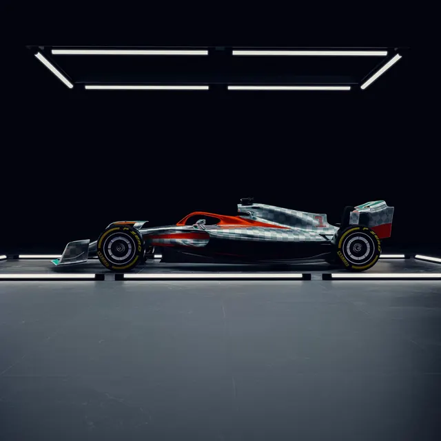 Formula 1 Racing Car Mockup, minimal, dark-mode, dark
