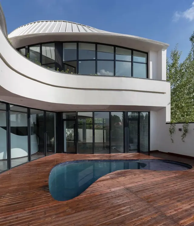 Modern Architecture with Pool, minimal, luxury, light