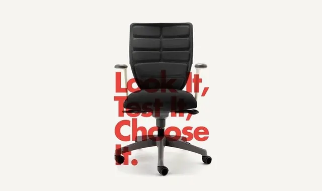 Office Chair Mockup with Text Overlay, minimal, corporate-clean, dark