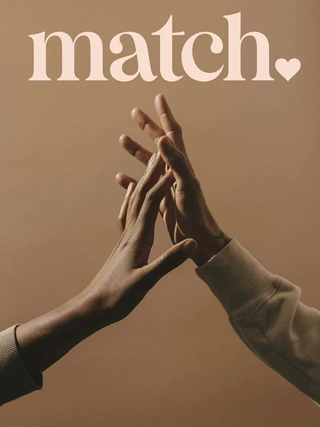 Match Wordmark and Hand Imagery, minimal, photographic, warm