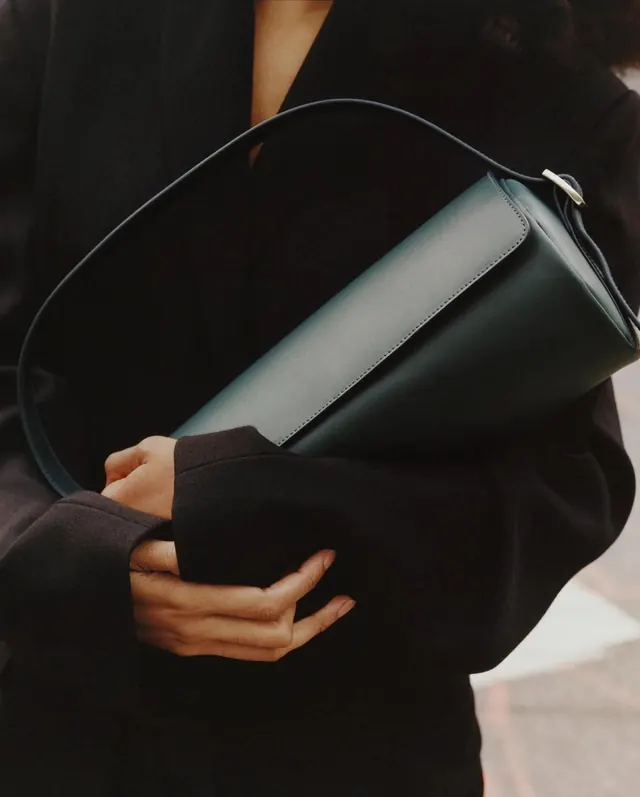 Black Leather Clutch Mockup, minimal, luxury, dark