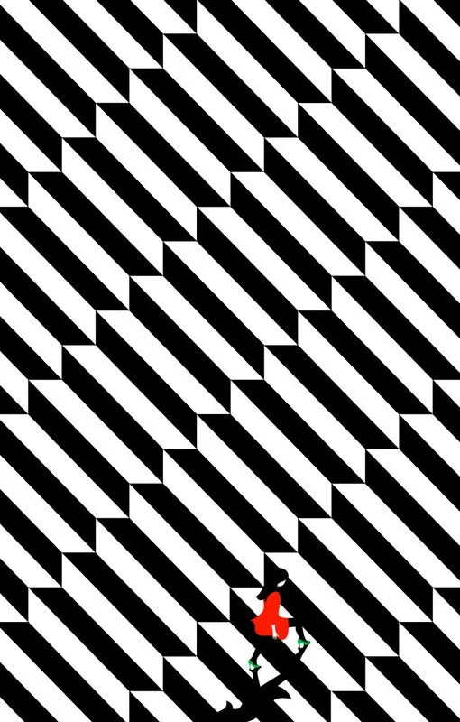 Geometric Pattern with Red Focal Point, minimal, geometric, monochrome