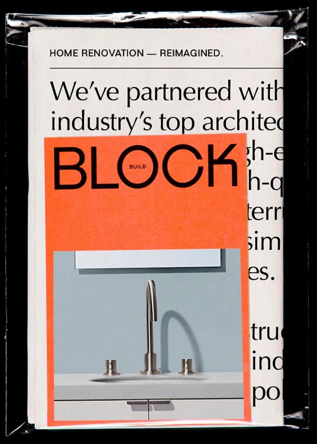 Block Home Renovation Advertisement, minimal, corporate-clean, high-contrast