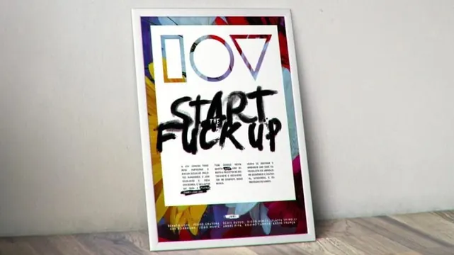 DOT STARTUP Poster, brutalist, neo-brutalist, high-contrast