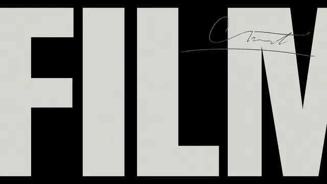 FILM Wordmark with Signature, minimal, swiss, high-contrast