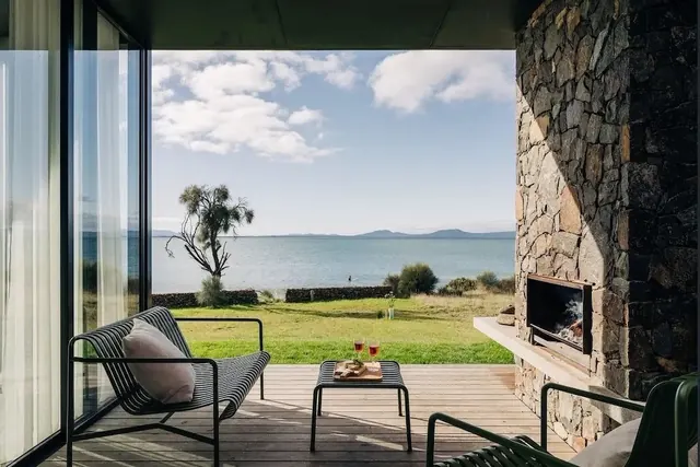 Modern Coastal Interior with Sea View, minimal, luxury, light