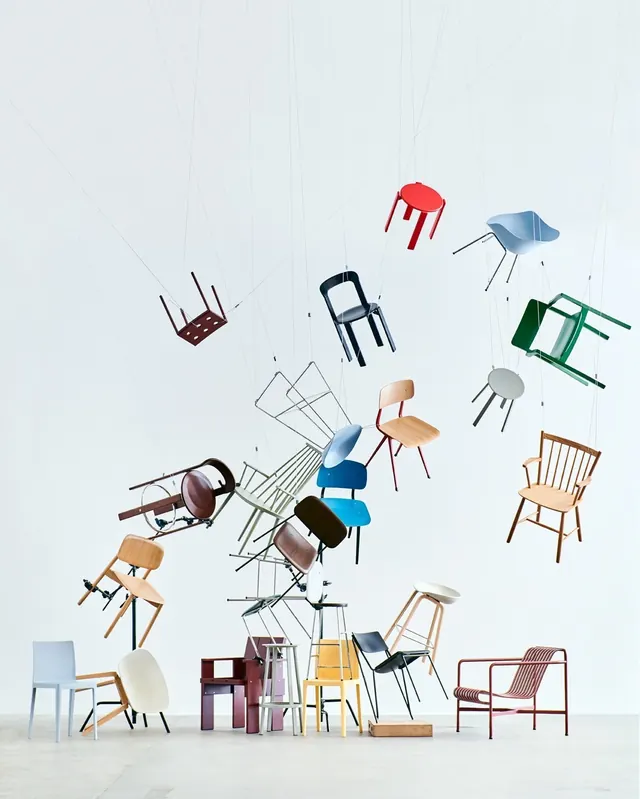 Abstract Geometric Furniture Composition, minimal, playful, vibrant